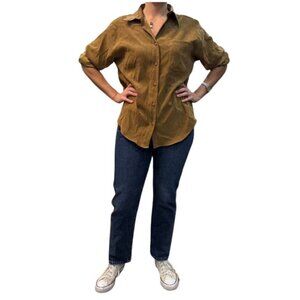 Newton Trading Co. Stretch Shacket – Tan Suede-Look – Size L